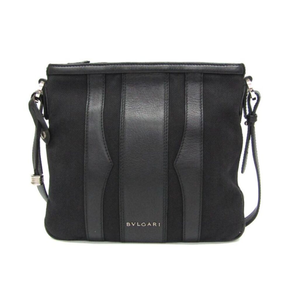 Bvlgari Open Hobo Leather Black Leather Shoulder Bag Bag